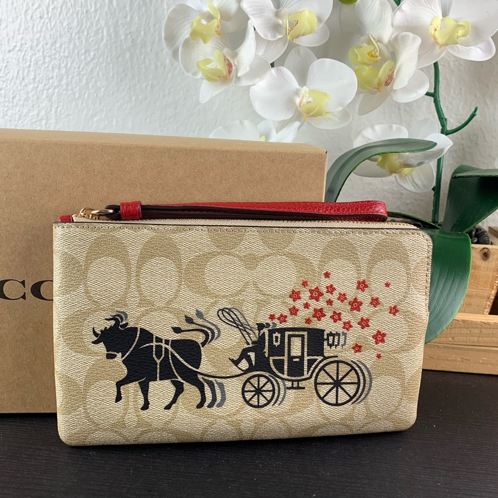 Coach Large Corner Zip Wristlet - Picture 1 of 5
